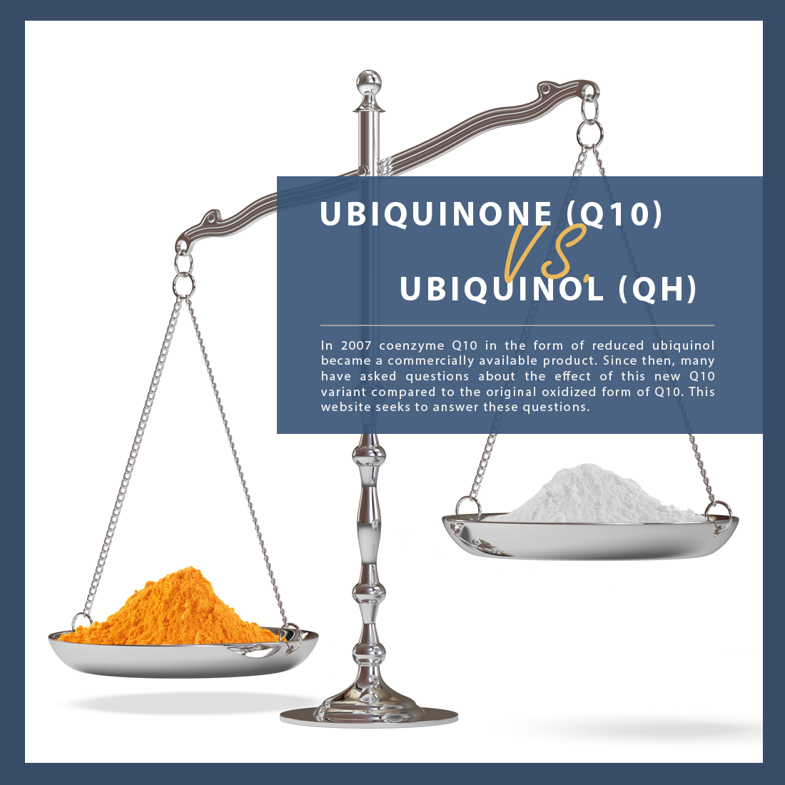 Scale weighing two forms of CoQ10 as ubiquinone and ubiquinol